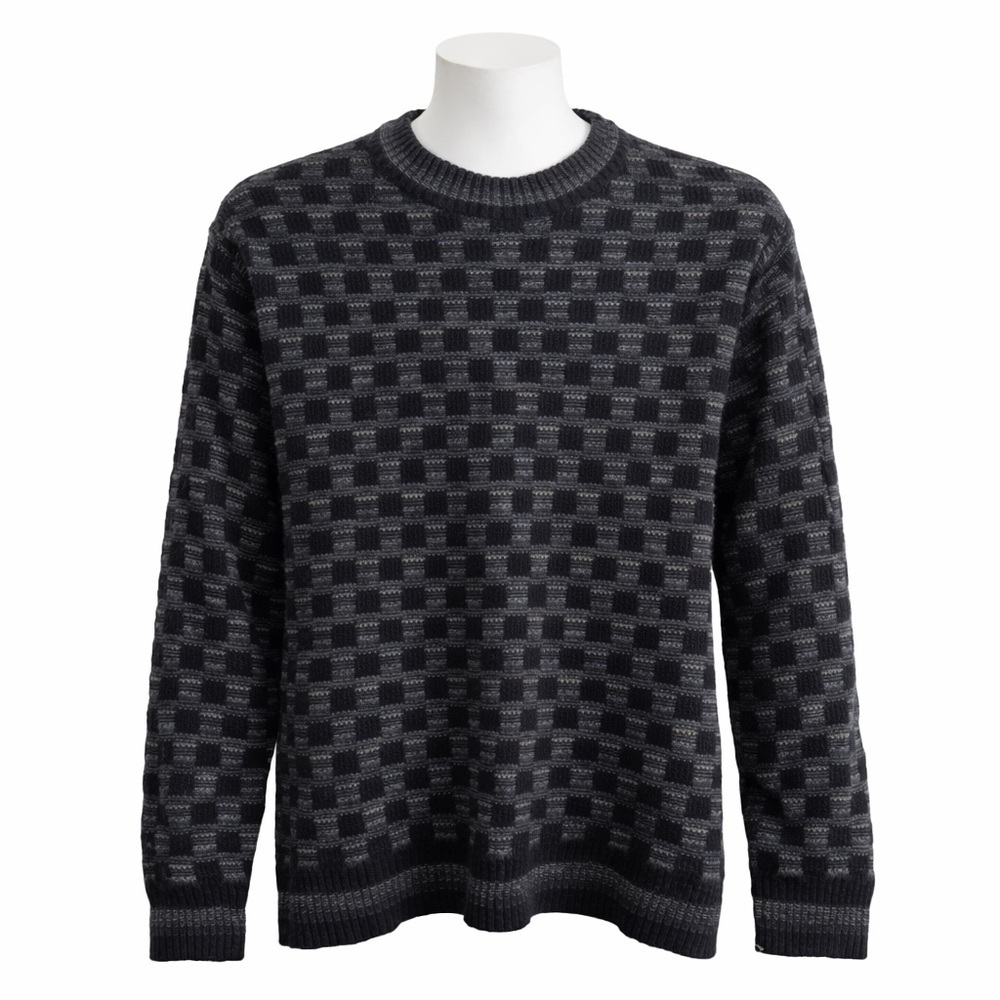 Size‎ XXL Pronto Uomo Vintage Wool Blend Patterned Grandpa Pull Over Sweater